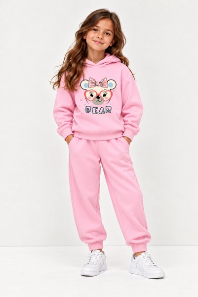 Let's Wear Cat Premium Sweatshirt & Tracksuit Set for Kids - 2-Piece Sportswe...