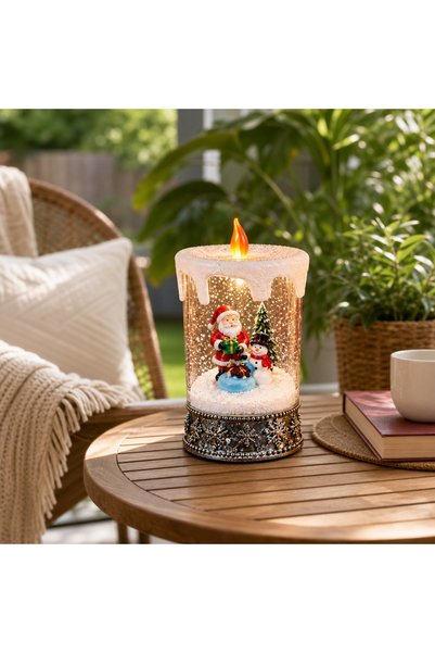 Vivendo Decorațiune de Crăciun tip Lumânare, Iluminare Caldă – 12 × 12 × 28,5...