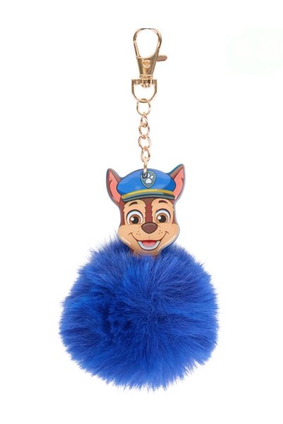 NİCKELODEON Paw Patrol Chase Keychain – With Fluffy Blue Pom-Pom, Kids Key Ac...