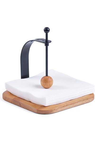 TERRIFI Wooden Napkin Holder with Elegant Square Design and Sophisticated Met...