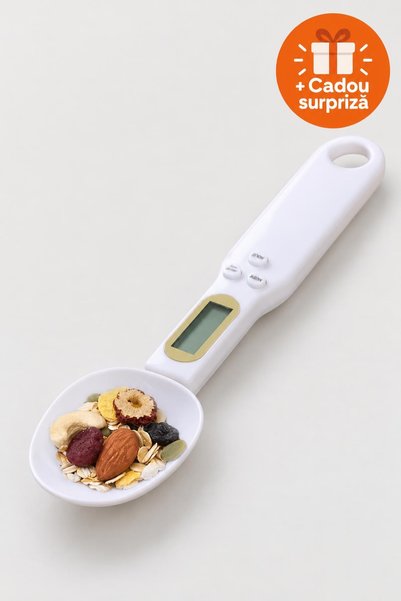 OferteTop Lingură Cântar Digitală de Bucătărie, până la 500 g, Ecran LCD, Fun...