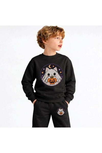 playwear Team Sweatshirt with Ghostfish Print, for Girls and Boys, Crew Neck.