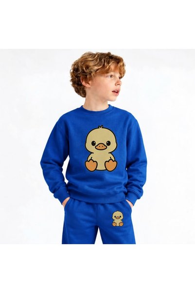 playwear Team Sweatshirt Sari-Duck Printed Girls Boys Children's Crew Neck