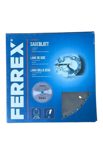Ferrex Δίσκος κυκλικού πριονιού Ø184 mm – 40 δόντια, οπή άξονα 20/16 mm, για ...