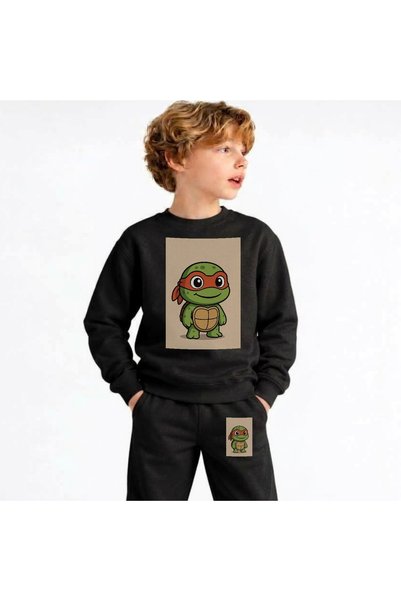 playwear Team Sweatshirt Ninja-Turtle Printed Girls Boys Children's Crew Neck