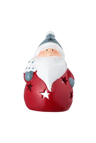 OEM Felinar Ceramic de Crăciun Figura Moș Crăciun Căciulă Gri Brad pentru Lum...
