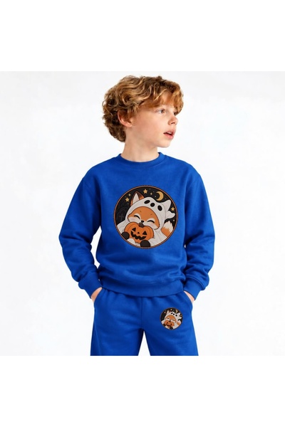 playwear Team Sweatshirt Cadi-Fox Printed Girls Boys Children's Crew Neck