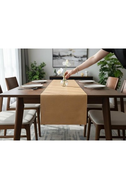 fara marca Traversă de masă cu aspect de piele, Cognac, 45×140 cm – Traversă ...