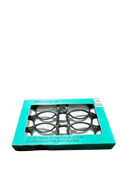 fara marca Set of 3 Reading Glasses +1.0 – Modern Designs, Lightweight Frame,...