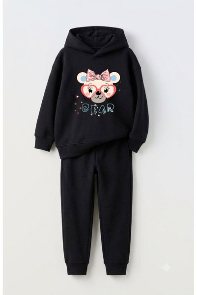 Let's Wear Cat Premium Sweatshirt & Tracksuit Set for Kids - 2-Piece Sportswe...