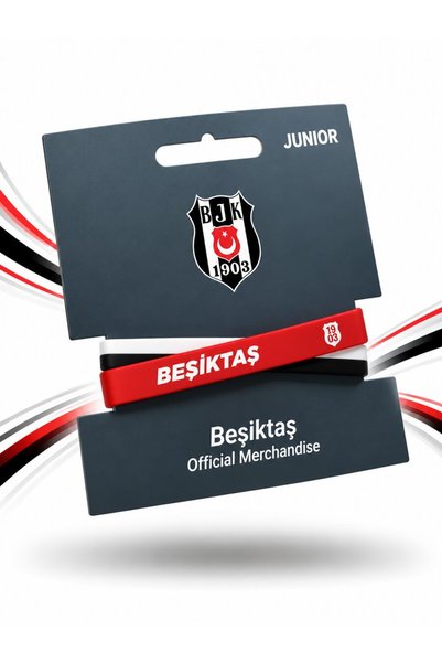 Beşiktaş YENİ SEZON LİSANSLI 3'LÜ TARAFTAR BİLEKLİK SETİ – KIRMIZI SİYAH