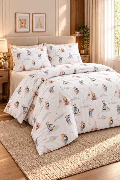 RALEX PUCIOASA Lenjerie Ranforce Bumbac Pro Teddy Bear Confortabil, king size