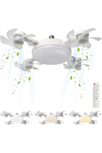 Generic مروحة سقف بأربعة رؤوس مع أضواء، مراوح سقف قابلة للطي مع أضواء، مروحة ...