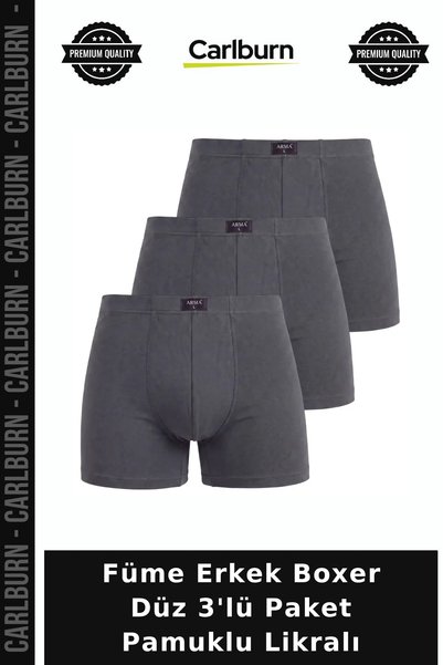 Carlburn Premium Fumé Men's Boxer Briefs, Pack of 3, Cotton with Lycra, Flexi...