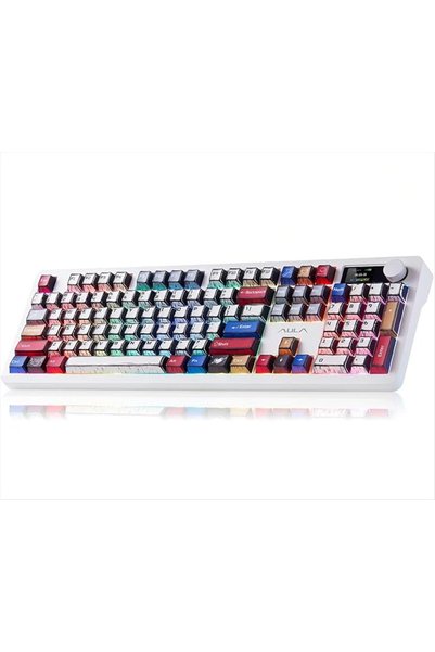 AulanRose لوحة مفاتيح ميكانيكية لاسلكية AULA F106 PRO، لوحة مفاتيح للألعاب تح...