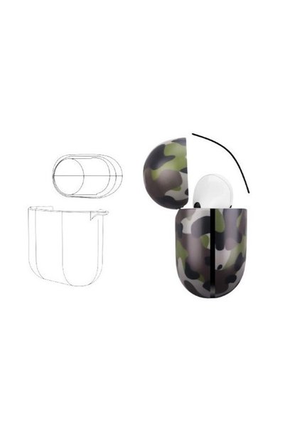 OEM Husă AirPods Pro cu Inel de Prindere, Camuflaj – Protecție la Apă, Praf ș...