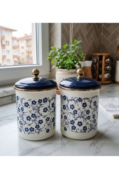 EMAYE EVİM 15 cm Large Embossed Jar with Flower Decoration, Spice Jar Set