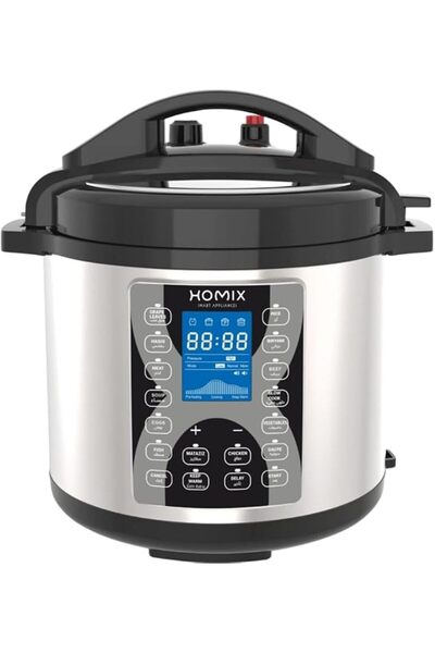 Homix قدر ذكي Mastercook6 بقوة 1000 واط، فضي وأسود، سعة 6 لتر، موديل HMX-EPC6002