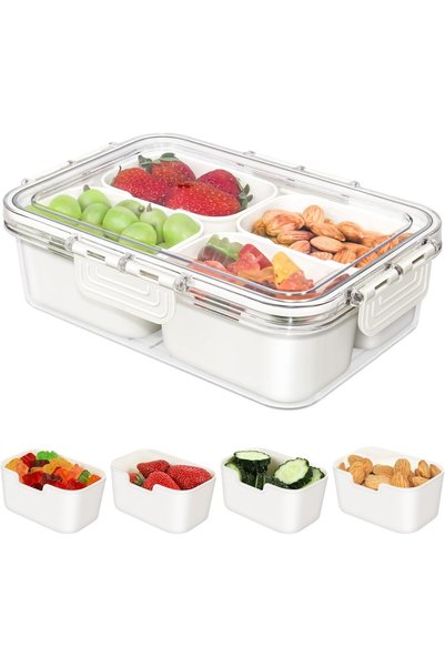Yelajoy 4 Compartment Snack Box Container Divided Serving Tray Food Platter