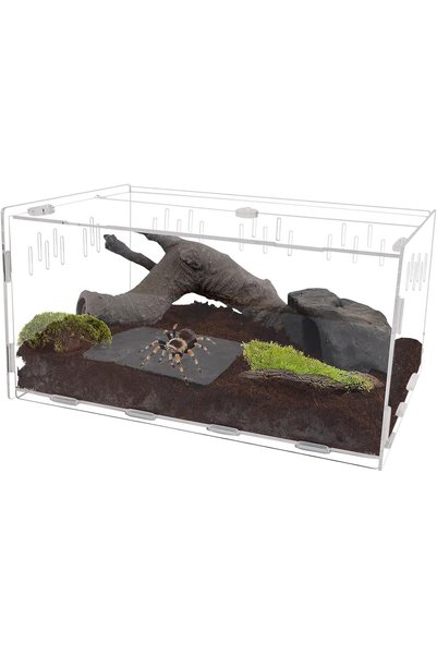 Generic Reptile Terrarium, Tarantula Enclosure, 30cm x 20cm x 15cm Large Feed...
