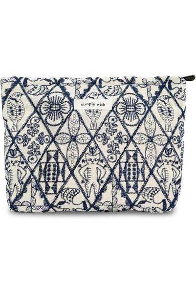 Sminra Makeup Bags for Purse with Zipper, Travel Cosmetic Pouches, Silver
