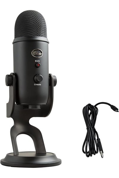 logitech g1 ميكروفون USB من نوع "بلو ييتي" للاستخدام مع أجهزة الكمبيوتر، وأجه...