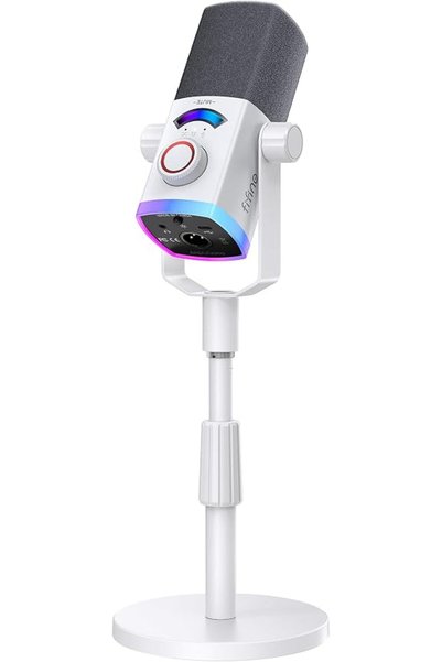 Fifine ميكروفون AmpliGame AM8PROS1W، ميكروفون ديناميكي للاستخدام على سطح المك...