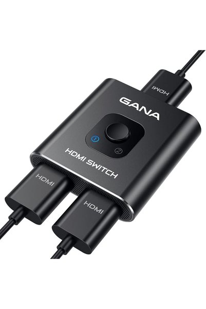 GANA محول HDMI بدقة 4K وتردد 60 هرتز، مصنوع من الألومنيوم، يتيح التبديل اليدو...