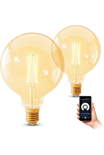 SSCglow SSC-LUXon EYLA، عبوة من قطعتين، مصباح LED ذكي بتصميم عتيق، قاعدة E14،...