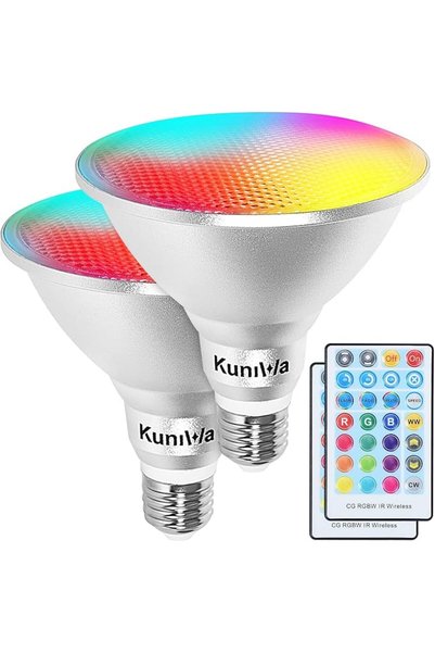 GENERAL 2 Pack PAR38 Flood Light Bulbs Outdoor 30W, LED Color Changing Spotli...