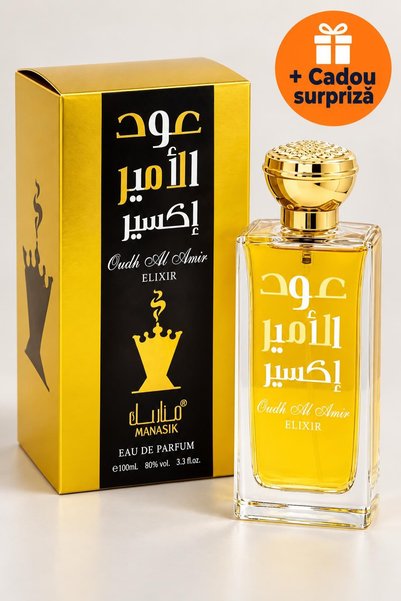 MANASIK Parfum Arăbesc Unisex Oudh Al Amir Elixir, Eau de Parfum 100 ml, Oud,...