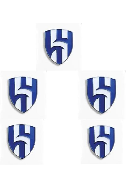 Generic Crescent Phone Club Logo Metal Sticker Set of 5 Blue and White Blue W...