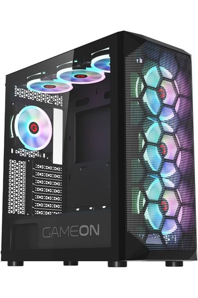 GAMEON Emperor Midnight I Series PC Gaming Case – Mid Tower, Tempered Glass S...