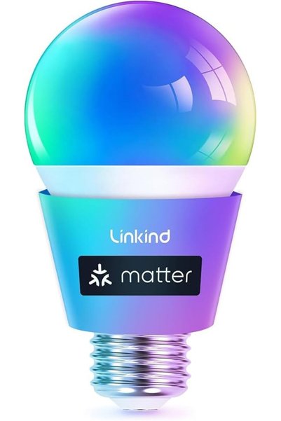 Linkind مصباح ذكي بتقنية RGBTW، قاعدة E27، متوافق مع أليكسا، 45 مشهدًا وموسيق...