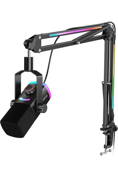 Fifine طقم ميكروفون AM8PROTW للبث المباشر والألعاب، ميكروفون ديناميكي XLR/USB
