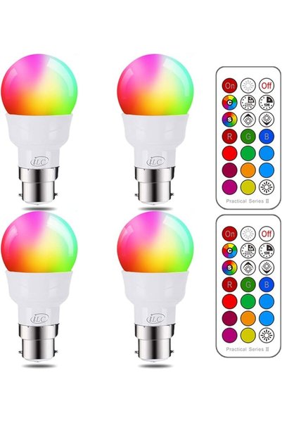 ILC LED Light Bulbs, 40 Watt Equivalent Colour Changing 5W B22 Bayonet A60 RG...