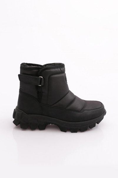DGN 2004 Women's Fur Lined Side Zipper Thick Sole Parachute Fabric Snow Boots