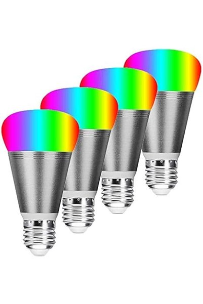 TEBUTI مصباح ذكي LED يعمل بتقنية الواي فاي، مقبس E27، مصباح LED متعدد الألوان...