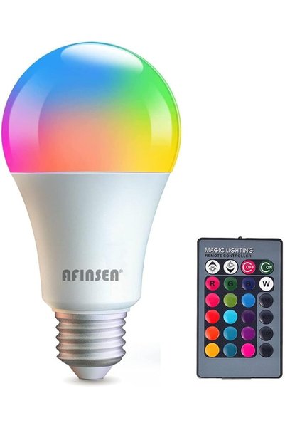 GENERAL مجموعة من 4 مصابيح LED متغيرة الألوان بتقنية RGB مع جهاز تحكم عن بعد،...