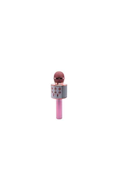 OEM Microfon karaoke wireless cu difuzor Bluetooth, satin auriu roz