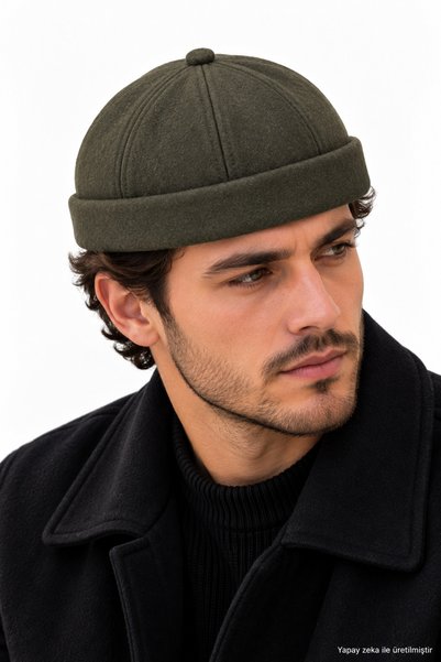 ZERAMİNE Kaşe Docker Bere Şapka Yünlü Unisex