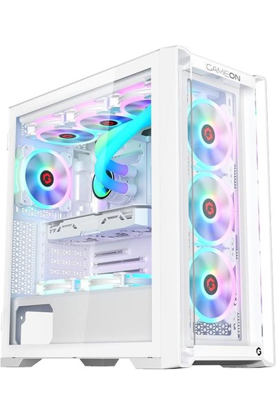 GAMEON Vortex Arctic Series Mid Tower PC Gaming Case, 120mm ARGB+PWM Lighting...