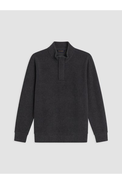 LC Waikiki Peak New Season Anthracite Stand-Up Collar Men's Sweatshirt