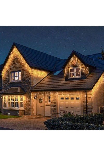 Vivendo ®   Lumini de Crăciun, 8m, 200 LED-uri tip franjuri de gheață, Multic...