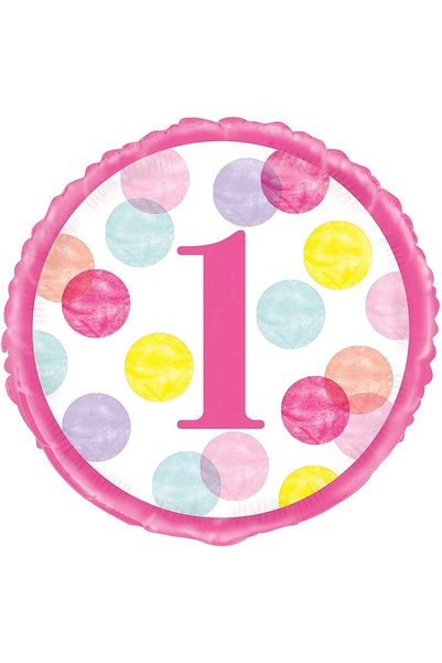 Acfunique 18" Pink Dots Foil Balloon