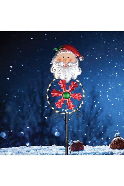 DD SHOP Stick decorativ cu LED, model Moș Crăciun, 20 leduri alb cald, 70 cm,...
