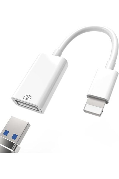 GENERAL Lightning Male to USB Female Adapter OTG Data Sync Cable for iPhone A...