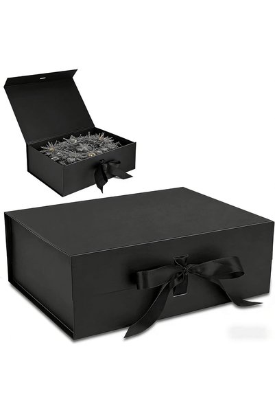 GENERAL Black Gift Boxes 31x22x10 CM, Luxury with Ribbon, Empty Gift Boxes wi...