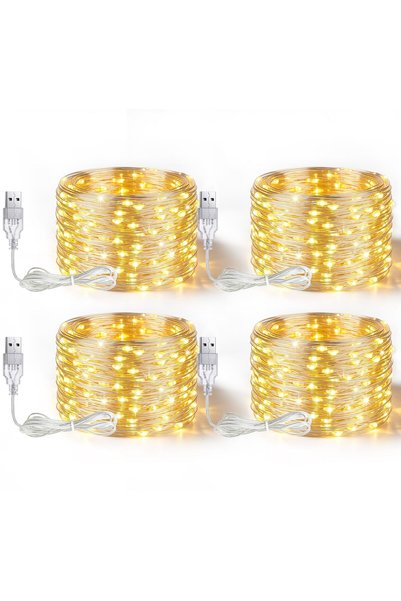 OEM Set of 4 USB light strings Corenia QRE-5049673, 5 m, 50 LED/string, warm ...