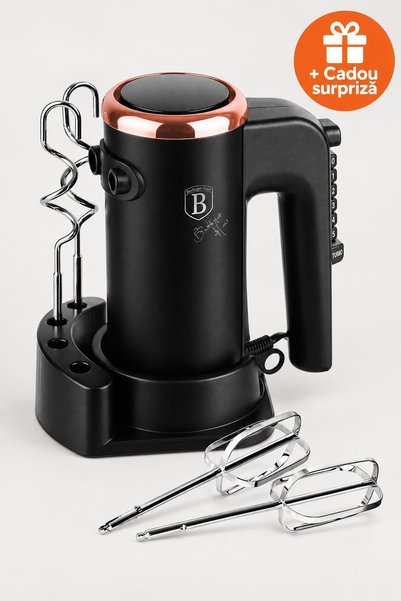 Berlinger Haus Mixer de Mână cu Suport, 300 W, 5 Viteze și Turbo, Tele și Câr...